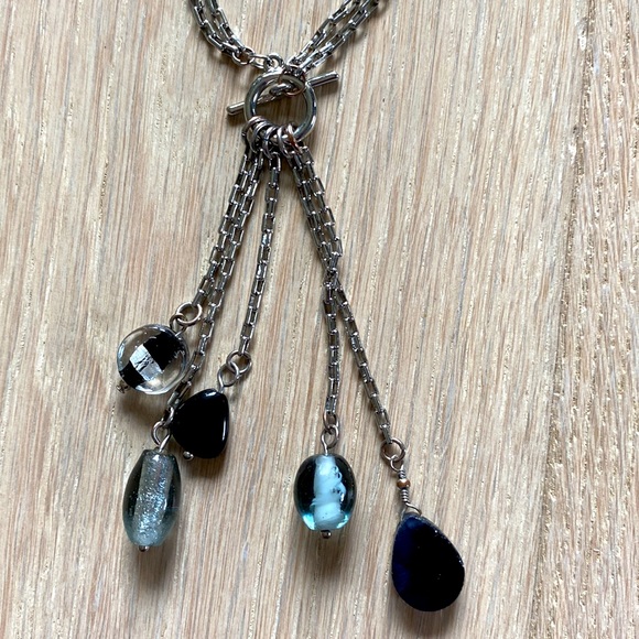 Convertible Silver and Black Bead Necklace - Picture 5 of 5